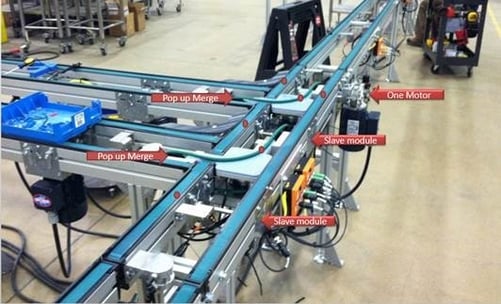 Slave driven conveyor with notes