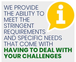 We provide  the ability to  meet the  stringent requirements  and specific needs that come with having to deal with your challenges