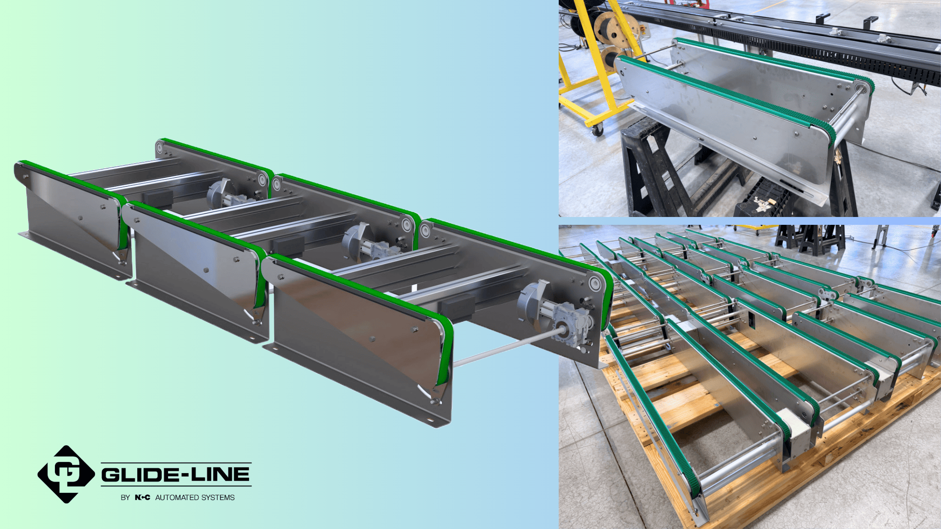 Glide-Line Zero Contact Zoned Conveyor with gripper belt for Heavy-Duty Applications